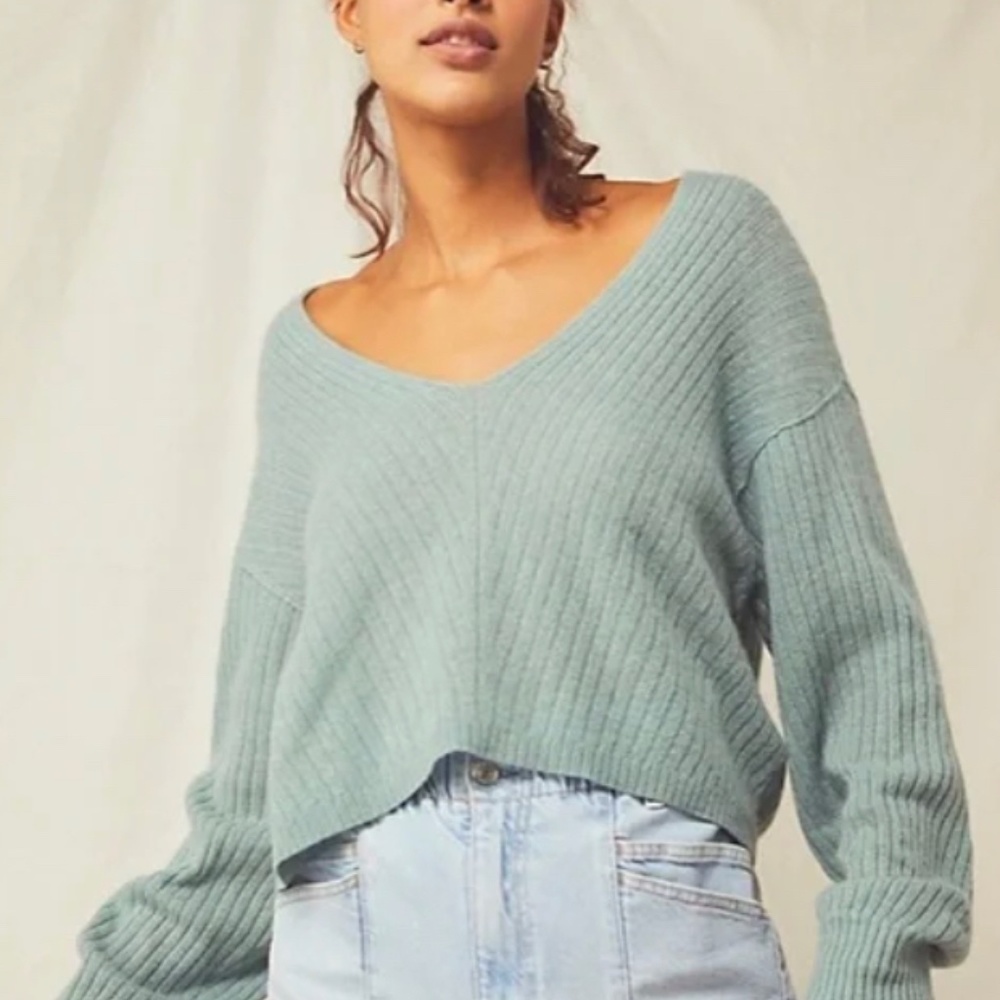 ISO green Free People Elias sweater Size M or S